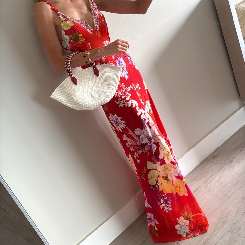 Camilla Red Sundress Sleeveless Maxi